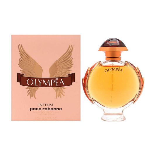 Olympea Intense fragrance bottle and outer packaging