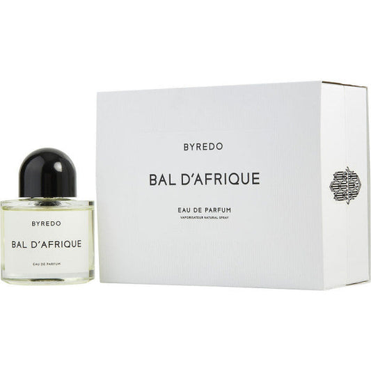 Byredo Bal d'Afrique bottle photographed beside its box