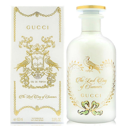 Gucci The Last Day of Summer bottle photographed beside its box