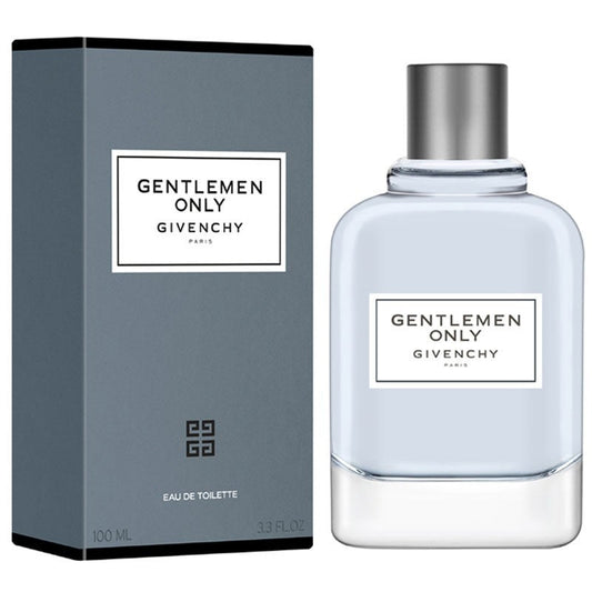 Givenchy Gentlemen Only Eau de Toilette bottle with box on a plain background