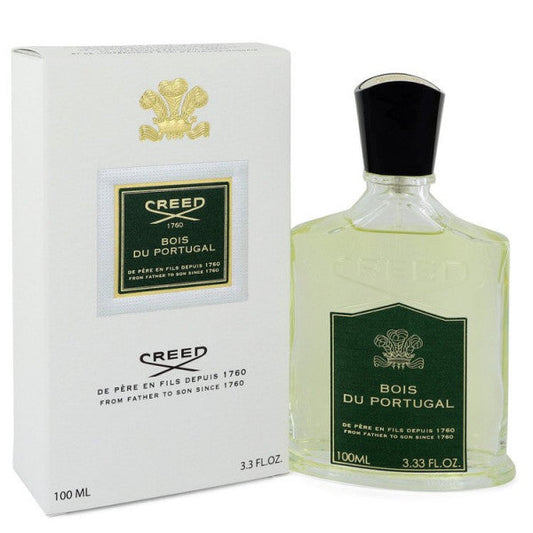 Creed Bois Du Portugal bottle with box on a plain background