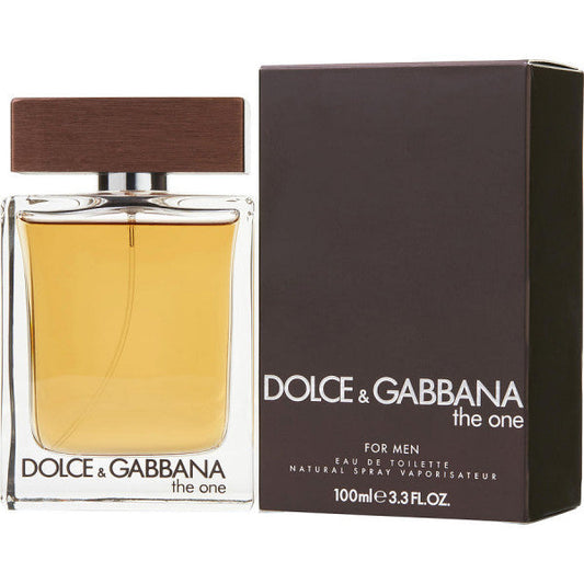 Dolce & Gabbana The One for Men bottle photographed beside its box