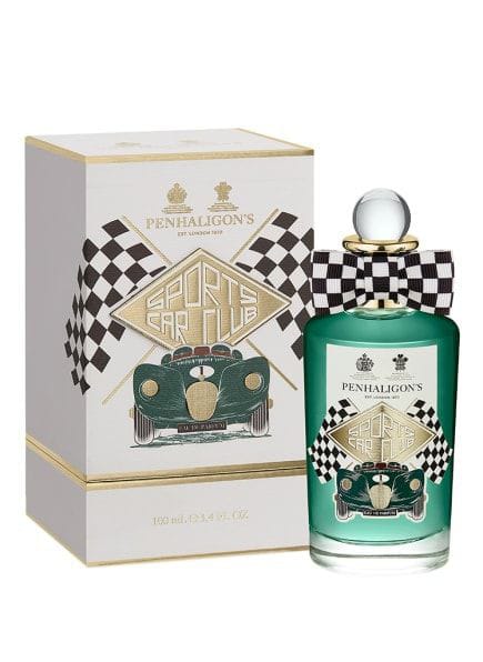 Penhaligon's Sports Car Club fragrance bottle and outer packaging