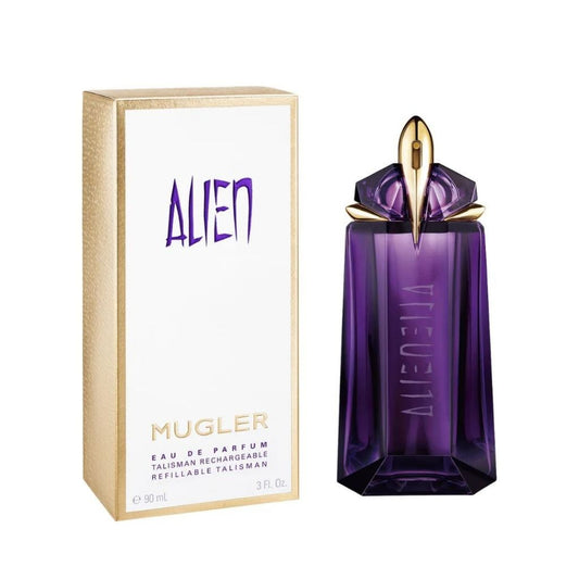 Alien Mugler Eau de Parfum fragrance bottle and outer packaging