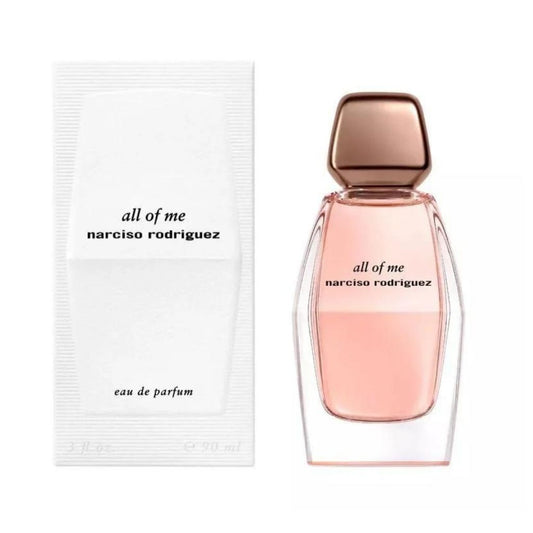 All Of Me Eau de parfum bottle with box on a plain background