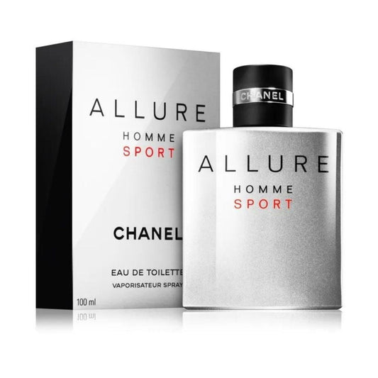 Chanel Allure Homme Sport Eau de Toilette fragrance bottle and outer packaging