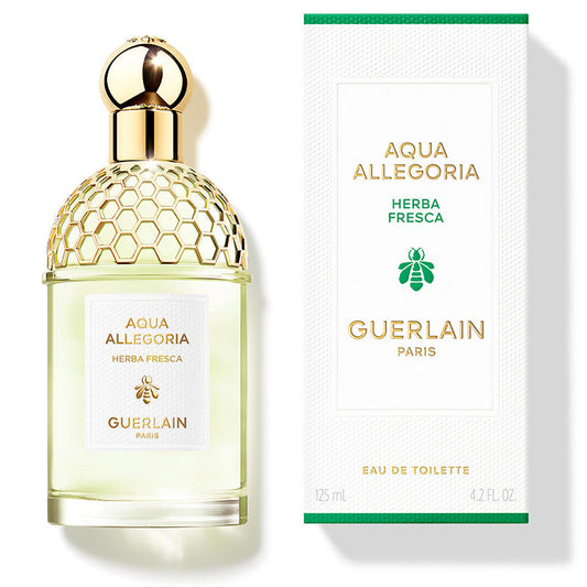 Guerlain Aqua Allegoria Herba Fresca bottle photographed beside its box