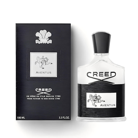 Creed Aventus fragrance bottle and outer packaging
