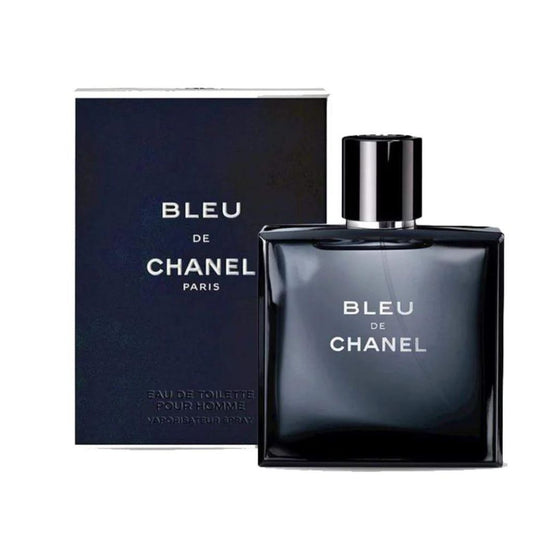 Bleu de Chanel Eau de Toilette fragrance bottle and outer packaging