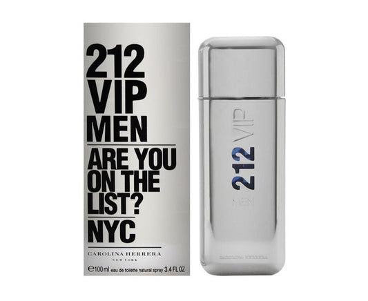 Carolina Herrera 212 VIP Men Are You On The List? fragrance bottle and outer packaging