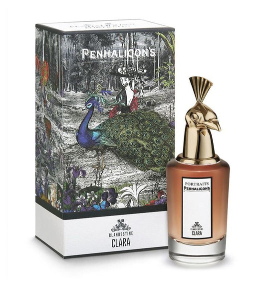 Penhaligon's Clandestine Clara bottle with box on a plain background