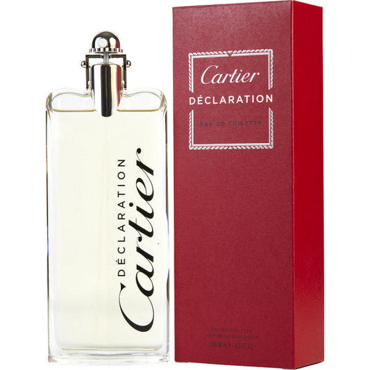 Bottle of Cartier Déclaration Eau de Toilette shown next to its packaging