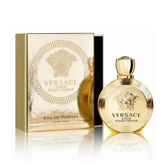 Eros Pour Femme Eau de parfum fragrance bottle and outer packaging