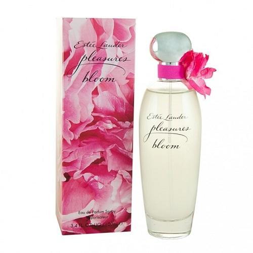 Estée Lauder Bloom bottle photographed beside its box