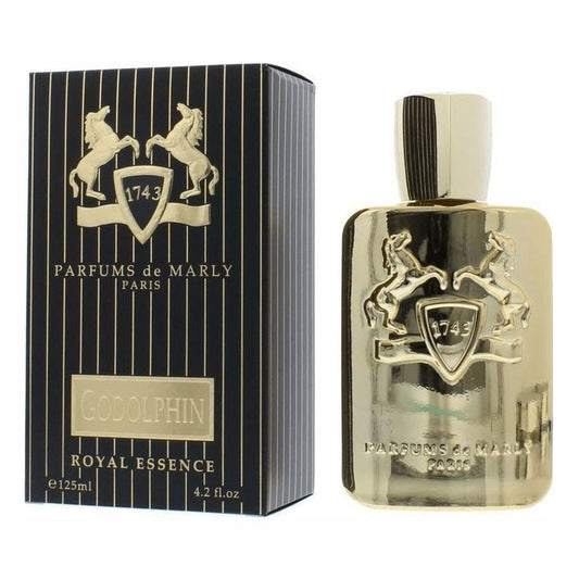 Godolphin By Parfums De Marly bottle with box on a plain background
