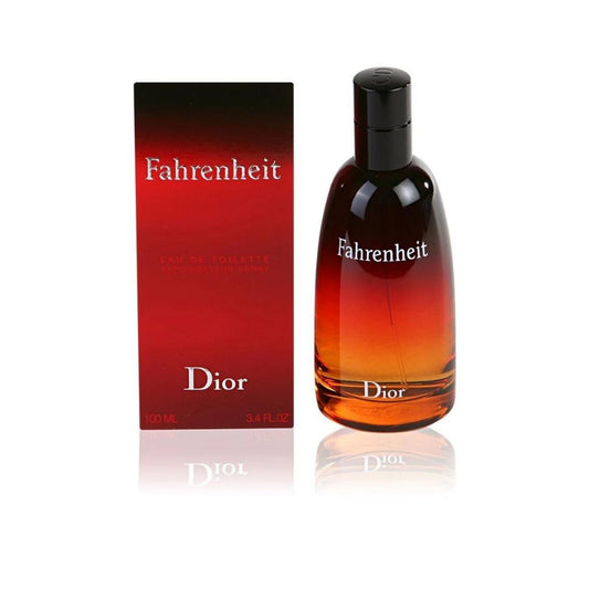 Dior Fahrenheit bottle photographed beside its box