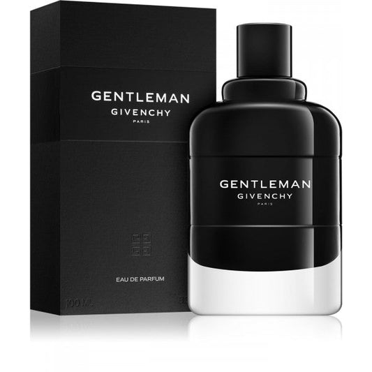 Bottle of Givenchy Gentleman shown next to its packaging