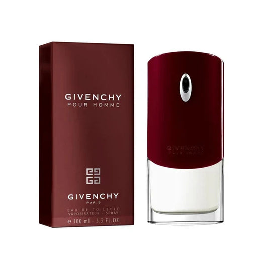 Givenchy Pour Homme Eau de Toilette bottle photographed beside its box
