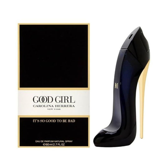 Carolina Herrera Good Girl Eau de Parfum bottle with box on a plain background