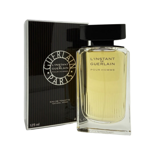 Guerlain L’Instant de Guerlain Pour Homme bottle photographed beside its box