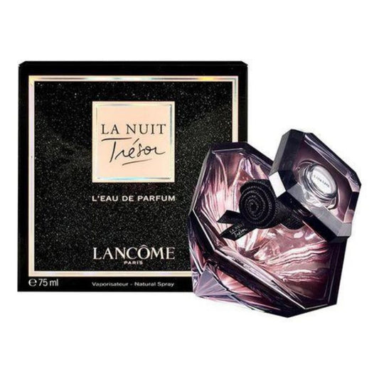 Lancôme La Nuit Trésor Eau de Parfum bottle with box on a plain background