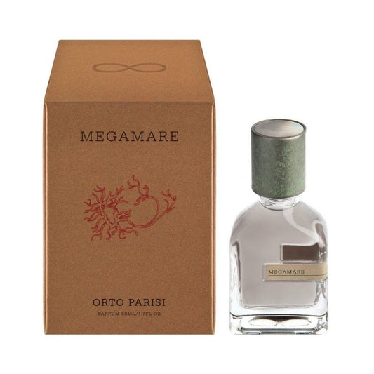 Megamare Parfum fragrance bottle and outer packaging
