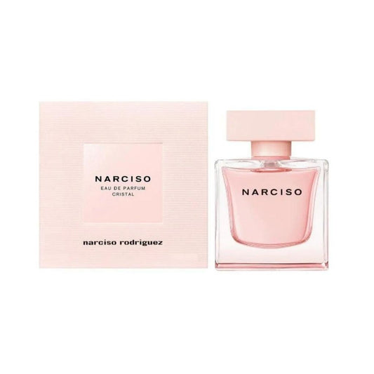 Narciso Cristal Eau de Parfum bottle with box on a plain background