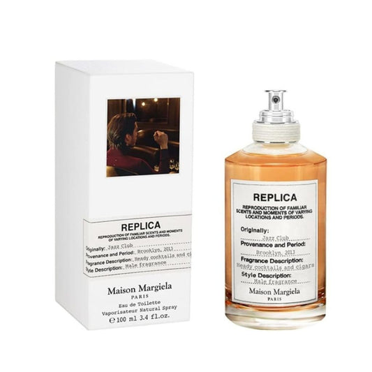 Replica Jazz Club Eau de toilette fragrance bottle and outer packaging