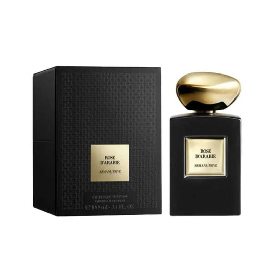 Giorgio Armani Rose Darabie Armani Privé bottle photographed beside its box