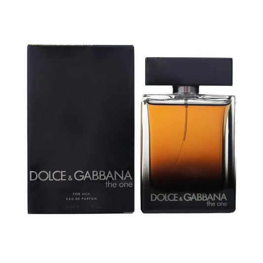 Dolce & Gabbana The One for Men Eau de Parfum bottle photographed beside its box