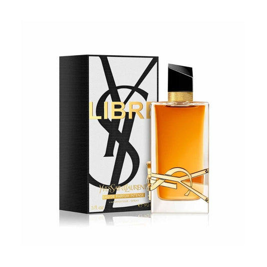 Bottle of Y Yves Saint Laurent Eau de Parfum Intense shown next to its packaging